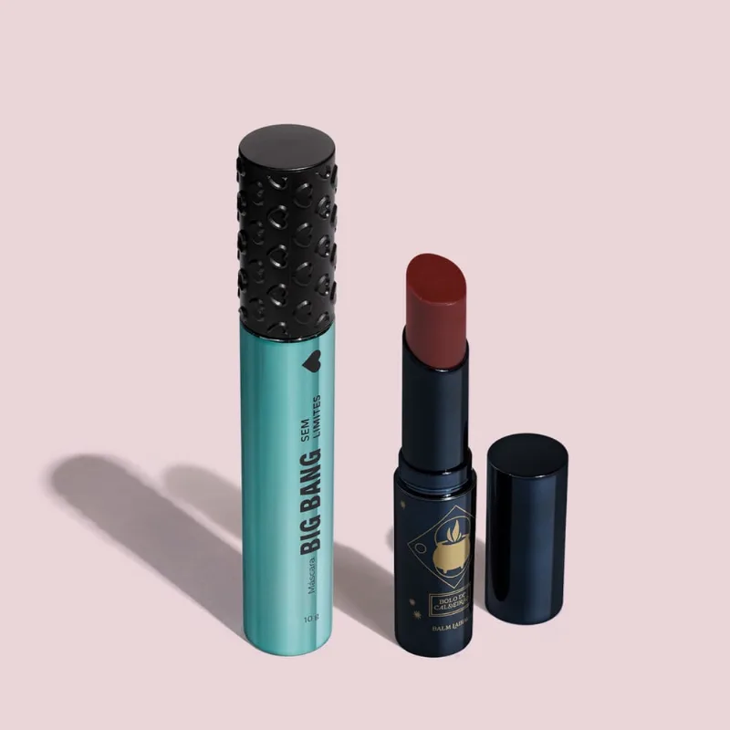 Combo Balm Labial Vermelho Harry Potter 3,2g + Máscara de Cílios Big Bang Sem Limites 10g