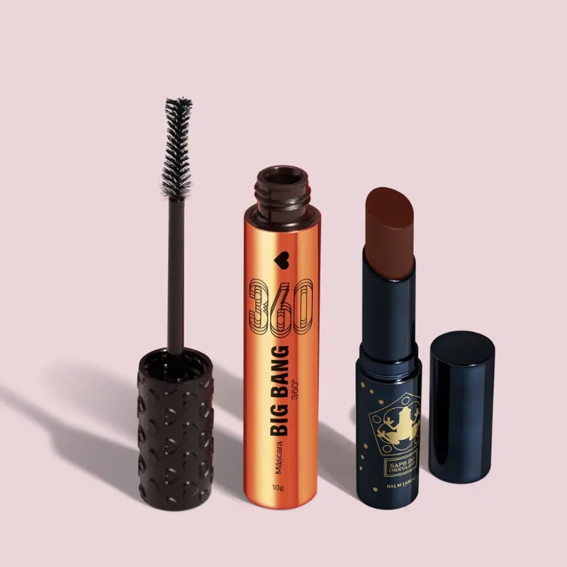 Combo Balm Labial Marrom Harry Potter 3,2g + Máscara de Cílios Big Bang10g