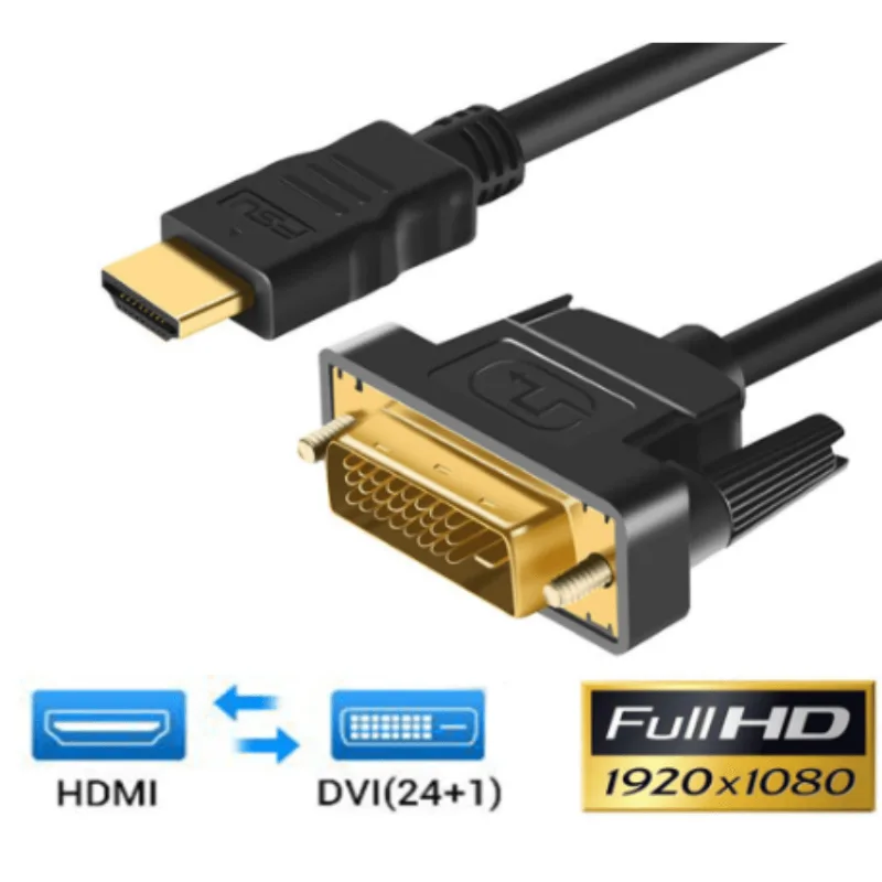 Cabo Hdmi X Dvi-d 24+1 4k 1080p 3d Plug Ouro 2 Metros