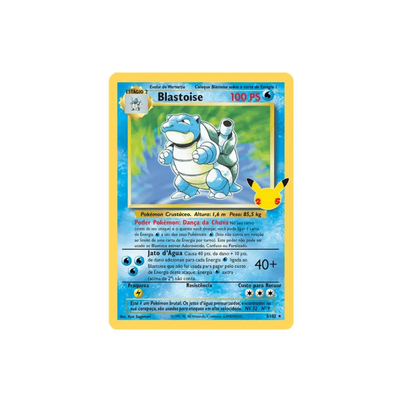 Blastoise Foil Celebrações Pokémon Carta Em Português 2/102
