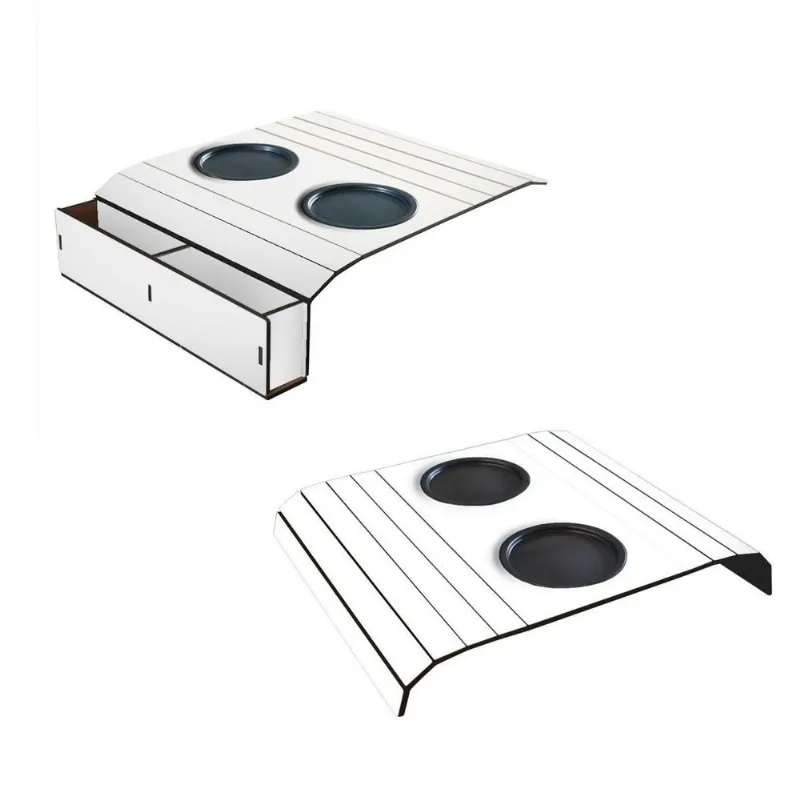 Kit Suporte Porta Copos + Controle Braço De Sofá Mdf