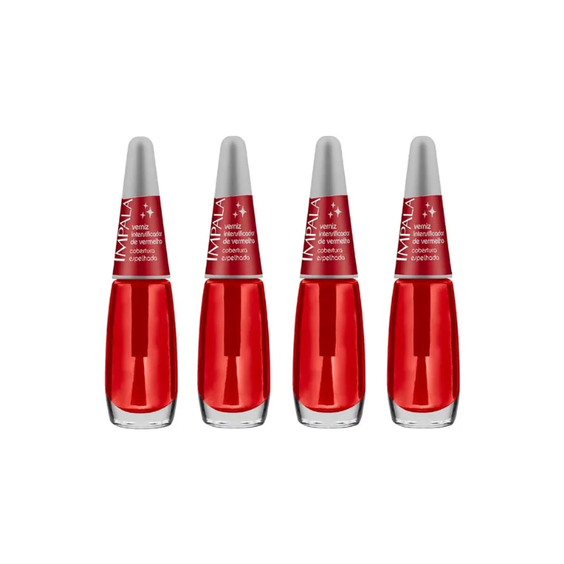 Kit C/4 Esmaltes Impala Verniz Intensificador De Vermelho