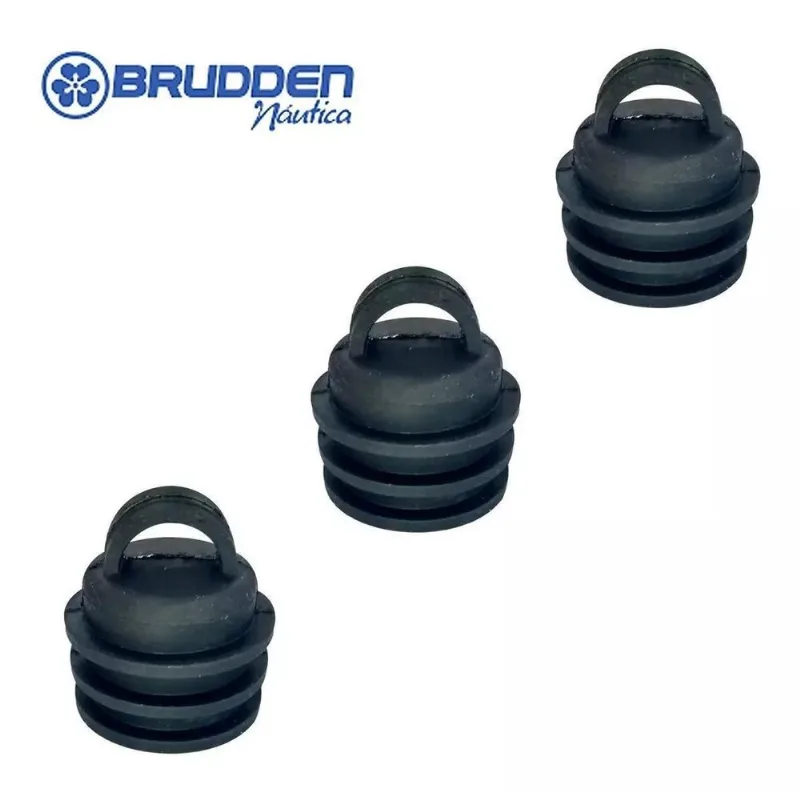 Tampão De Dreno Emborrachado Caiaque Brudden - 3 Unidades