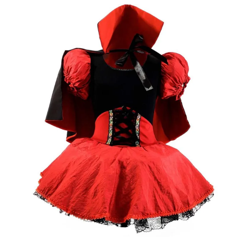 Fantasia de Halloween Menina Vestido Drácula Luxo com Capa
