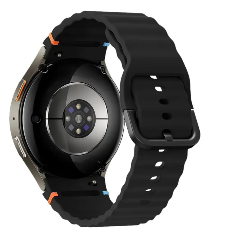 Pulseira Borracha Preta Ondas Para Watch 5 - MDM - Celular E Smartphone