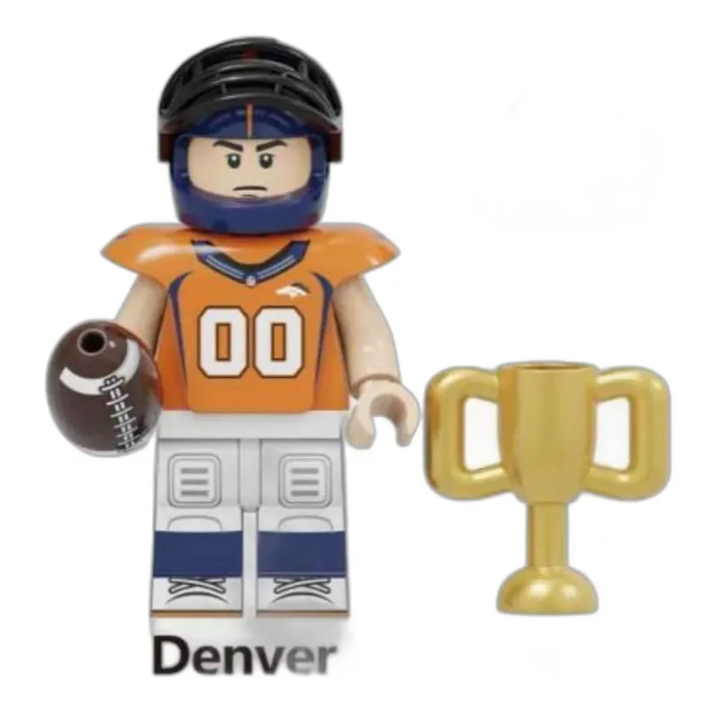 Boneco Blocos De Montar Futebol Americano Denver Broncos