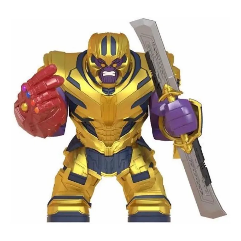 Boneco Big Blocos De Montar Thanos Blade Gold Vingadores