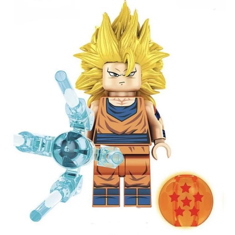 Boneco Blocos De Montar Dragon Ball Son Goku Orange