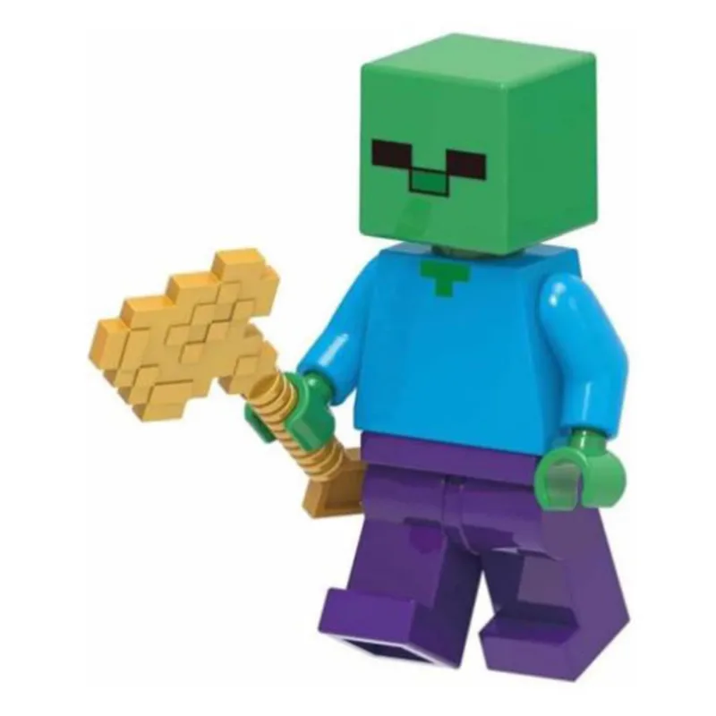 Boneco Minifigure Blocos De Montar Zumbi Minecraft