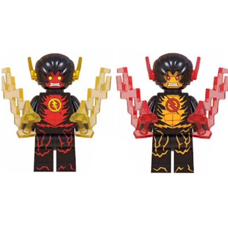 Bonecos Blocos De Montar Flash Reverso Vermelho E Amarelo Dc