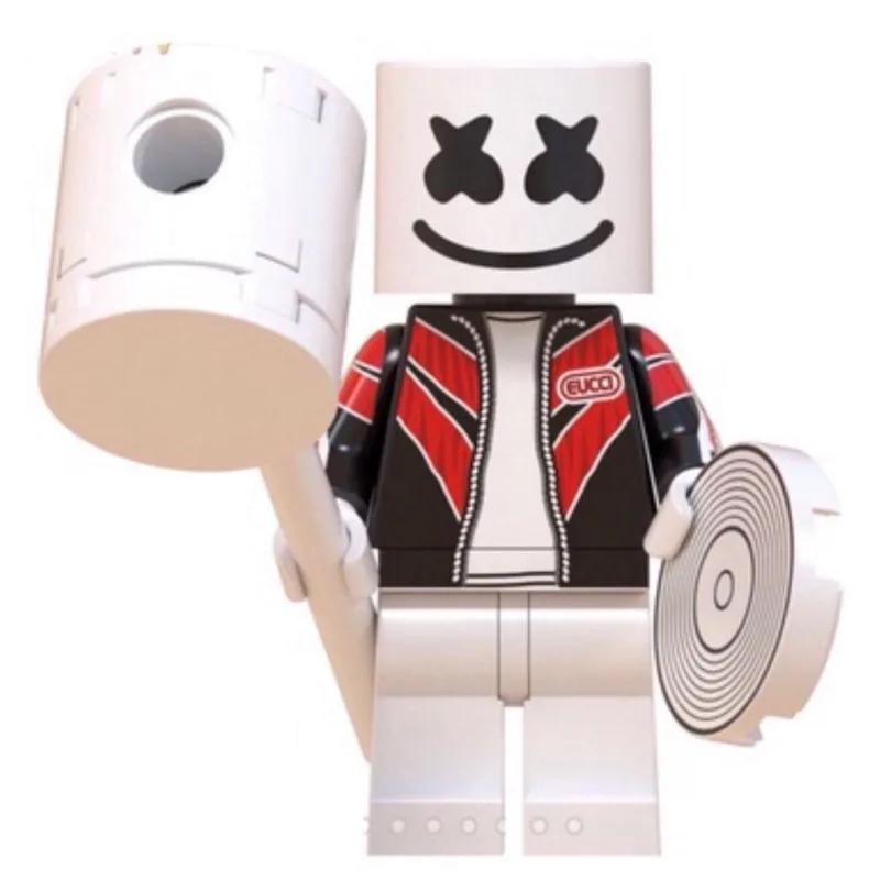 Boneco Blocos De Montar Dj Marshmello Dark Blue Jacket