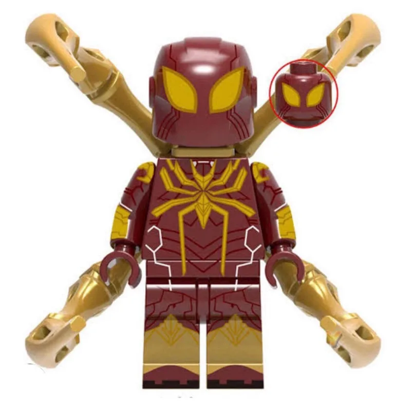 Boneco Blocos De Montar Homem Aranha Armadura Homem Ferro