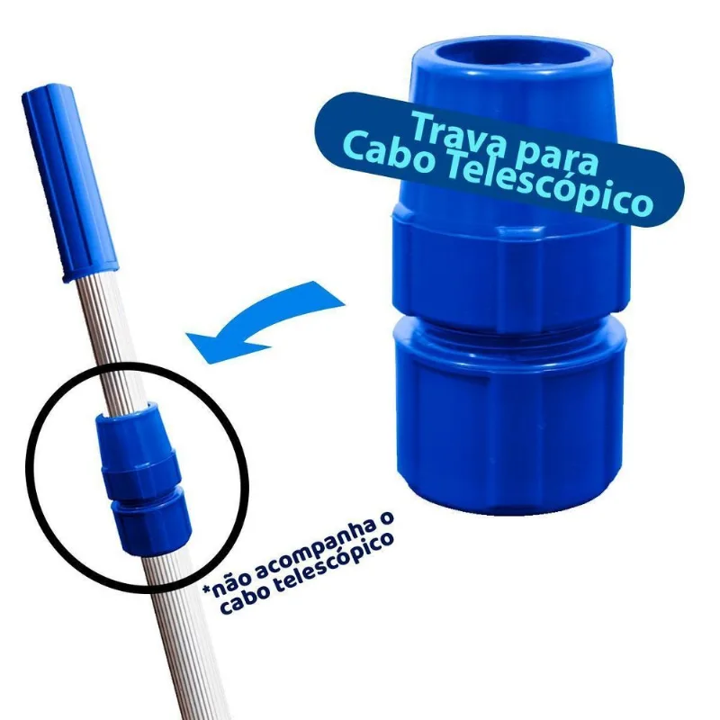 Trava Para Cabo Telescópico Extensor Haste Alumínio Piscinas