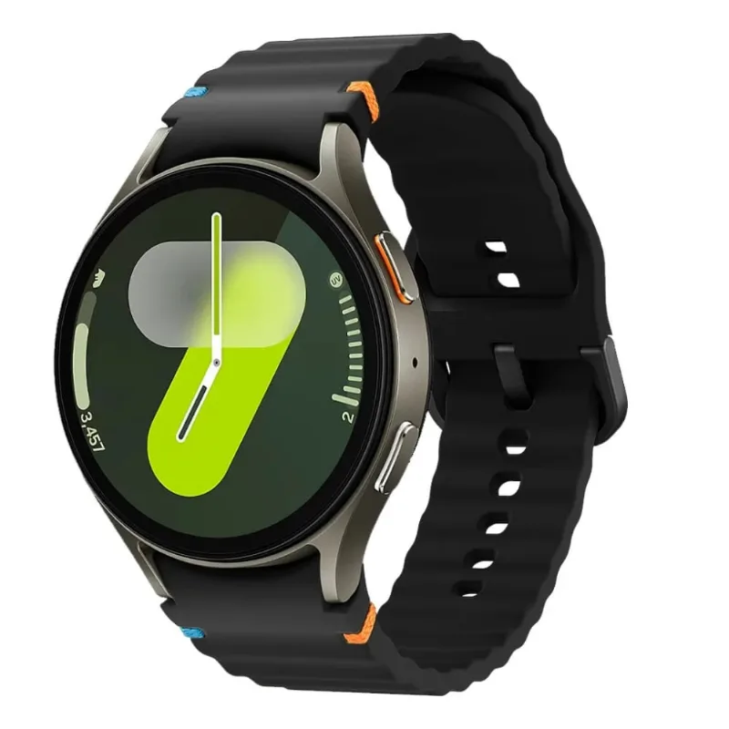 Pulseira Borracha Preta Ondas Para Watch 5 PRO