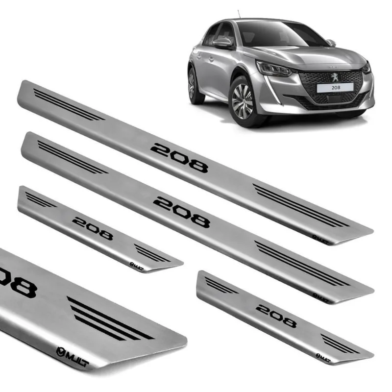 Soleira Inox Escovado Porta Original Mult Peugeot 208 2022
