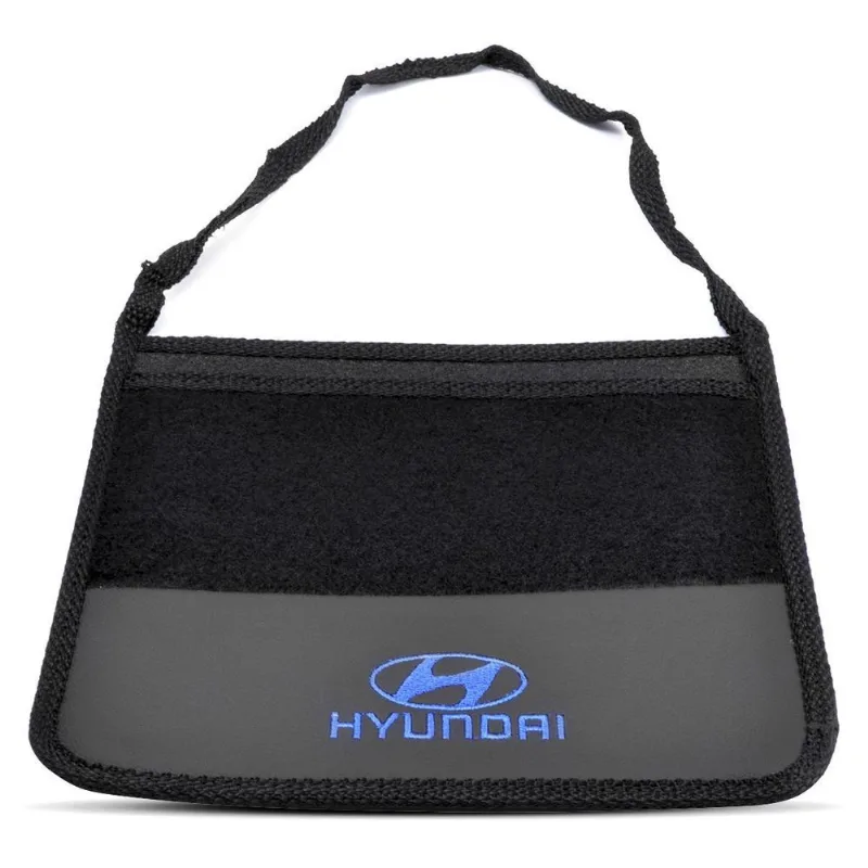 Porta Lixo Carro Preto Bordado Hyundai Hb20x 2019 2020 2021