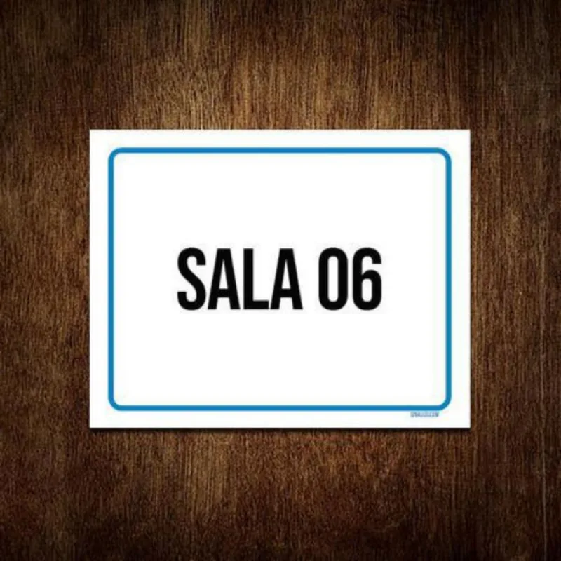 Kit 3 Placa Sinalização Azul Sala 6