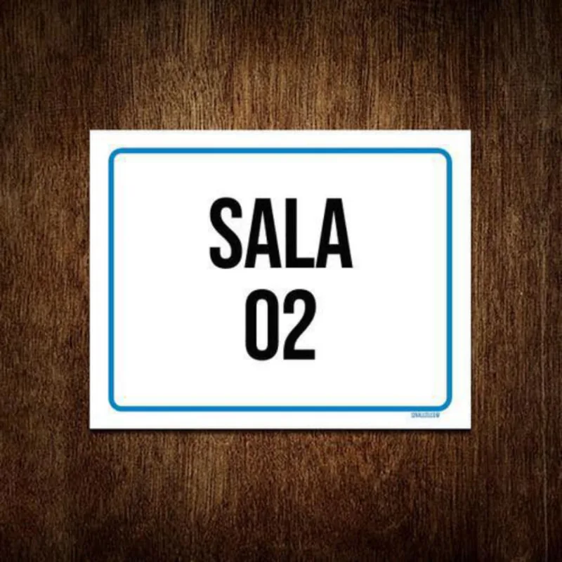 Kit 3 Placa Sinalização Azul Sala 2