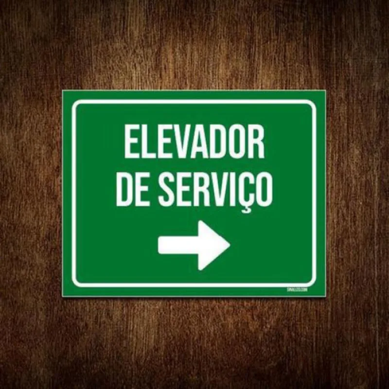 Kit 3 Placa Sinalização - Identificação Elevador De Serviço