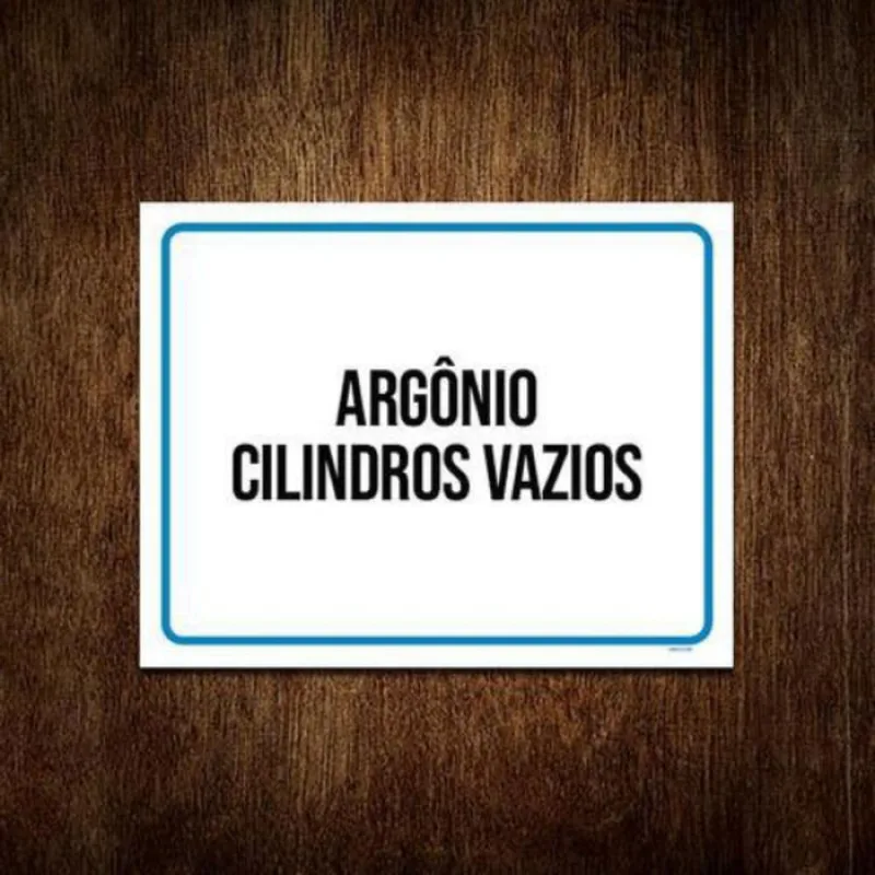 Kit 10 Placa Sinalização - Argônio Cilindros Vazios
