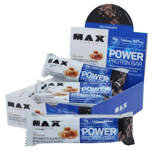 Power Protein Bar 12 Barras Proteina Caramelo De Leite 41g - Não Informado - Mercearia