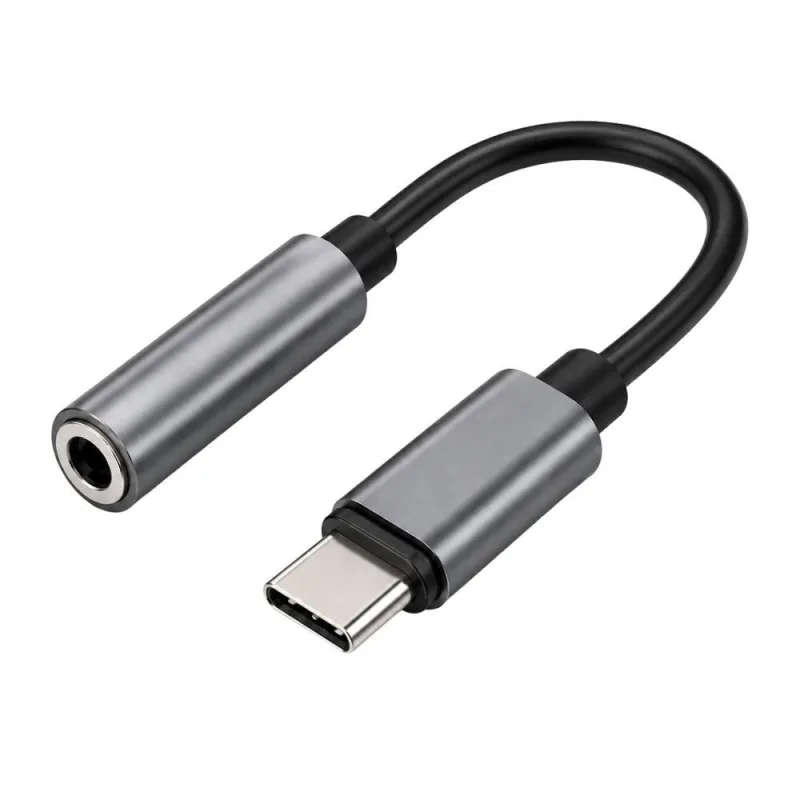 Cabo Tipo C para P2 Conversão USB-C para 3,5mm Áudio Fones Microfone Auxiliar Preto MDM - MDM