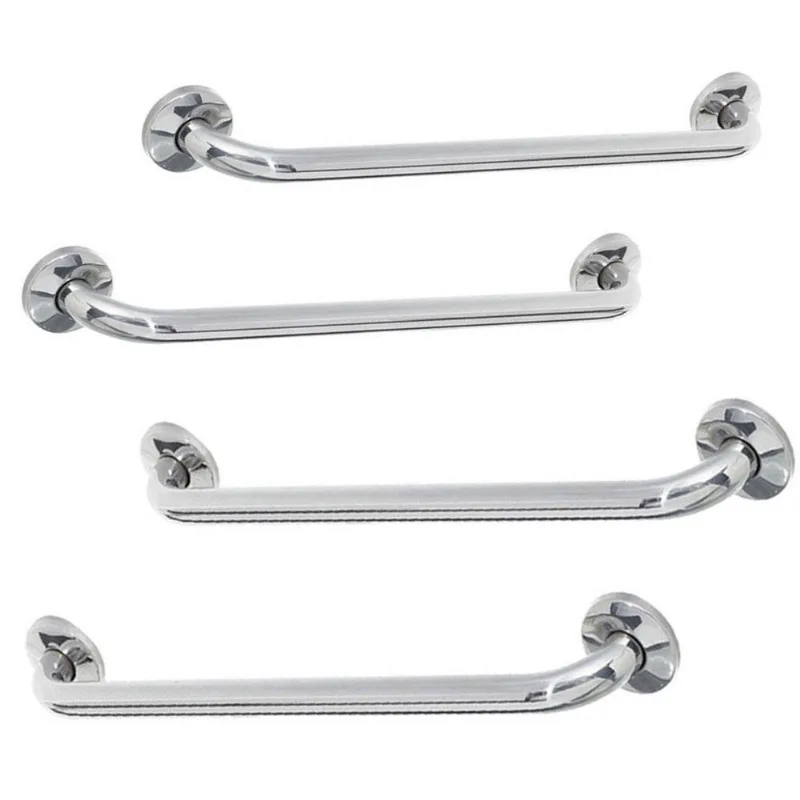 Alça Apoio Banheiro Inox Reta Kit 4 Unidades 40cm E 60cm Idoso Cadeirante Acessibilidade Deficiente