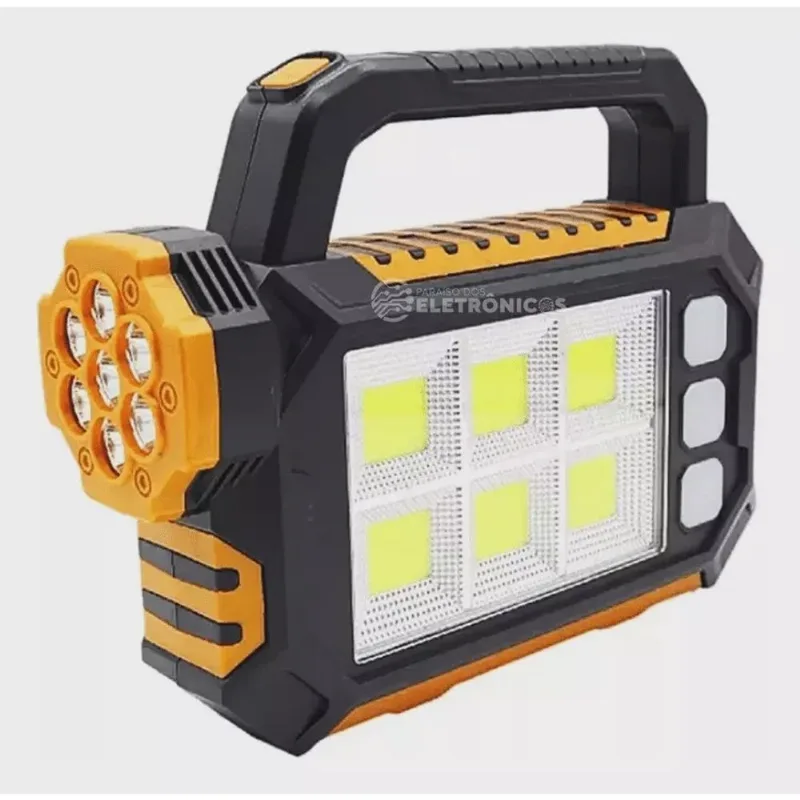 Super Lanterna Solar E Cabo Usb 9 Led Superior E 11 Lateral Súper Forte