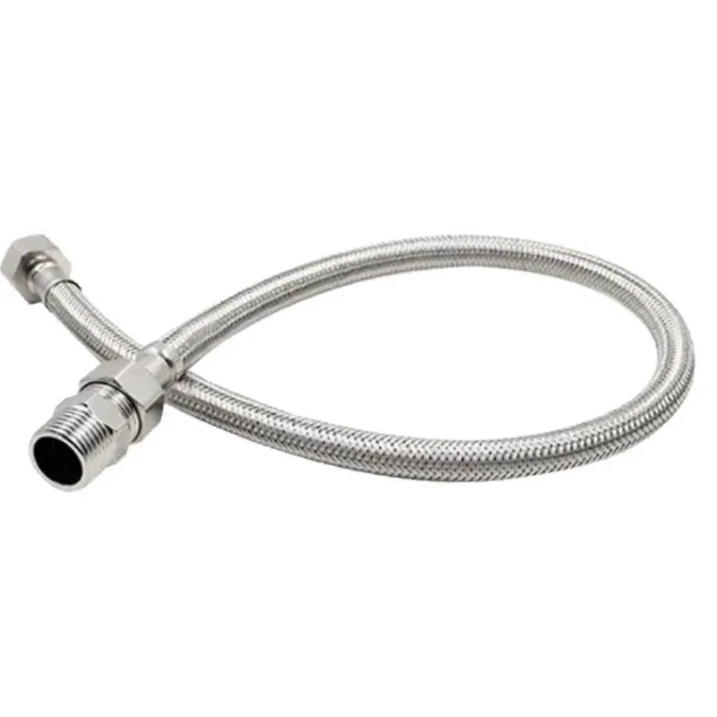 Engate Rabicho 1/2" 60cm Aço Inox Trançado Macho Femea