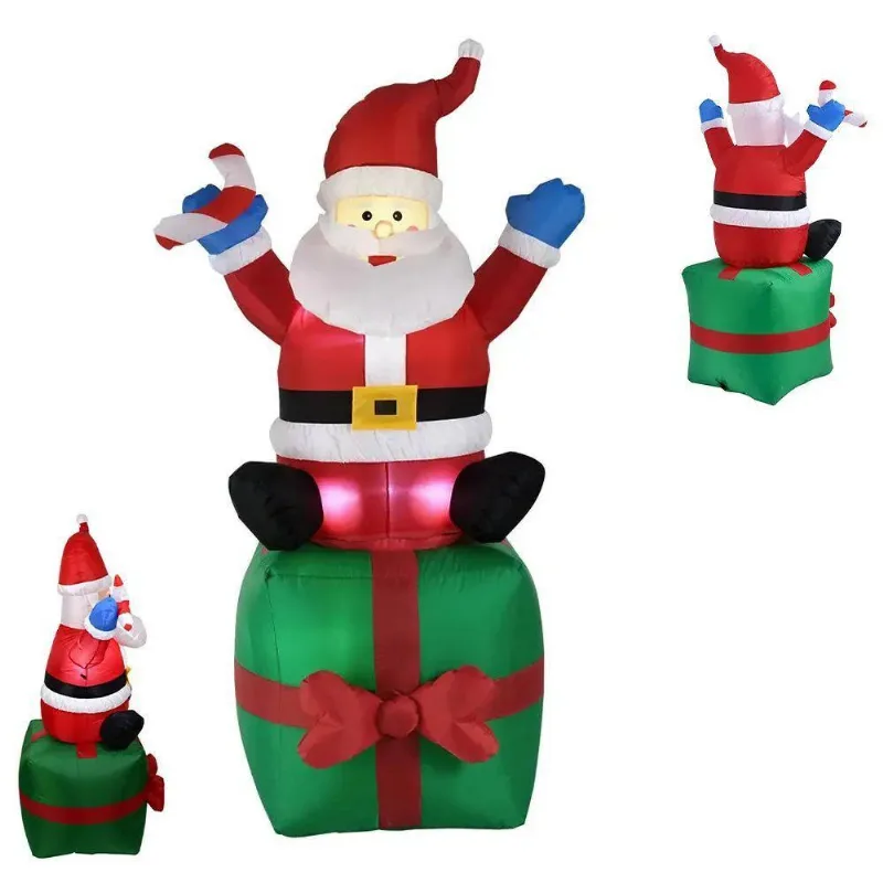 Papai Noel Natal Presente Grande Luz Led Casa Iluminaçao