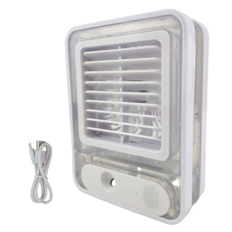 Ventilador Umidificador De Mesa Touch 3 Velocidades Led Usb Casa Trabalho Estudos Portatil Silencioso Refrescante