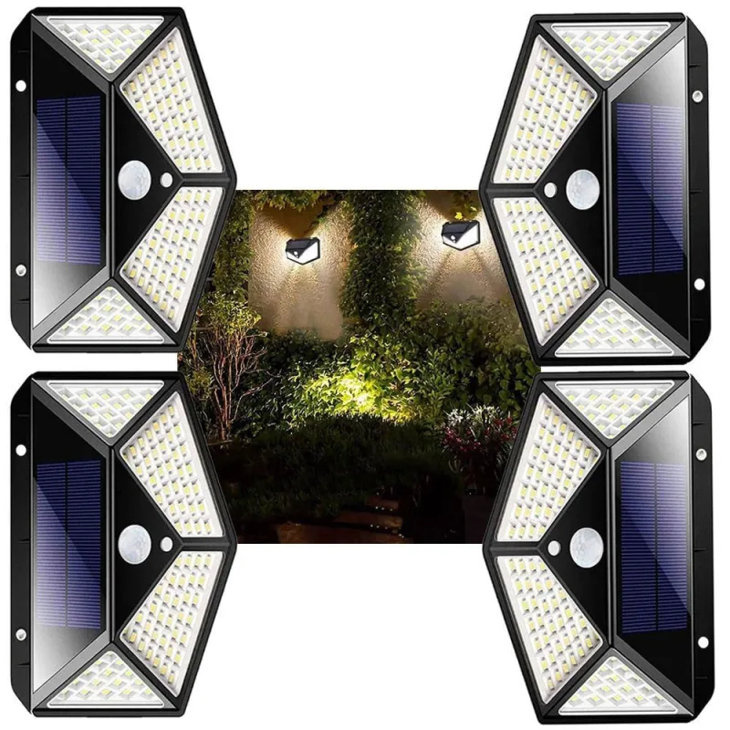 Luminaria Solar Andarela 100 Leds 4 Unid Iluminaçao - OUTRAS - Agro