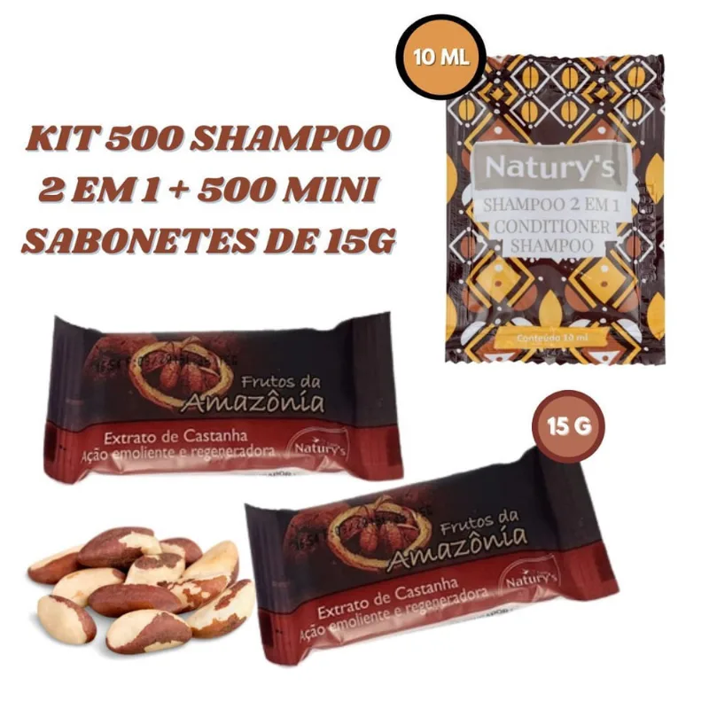 Kit 500Un Sabonete 15G E 500Un 2X1 Pousada Hotel Motel Spa