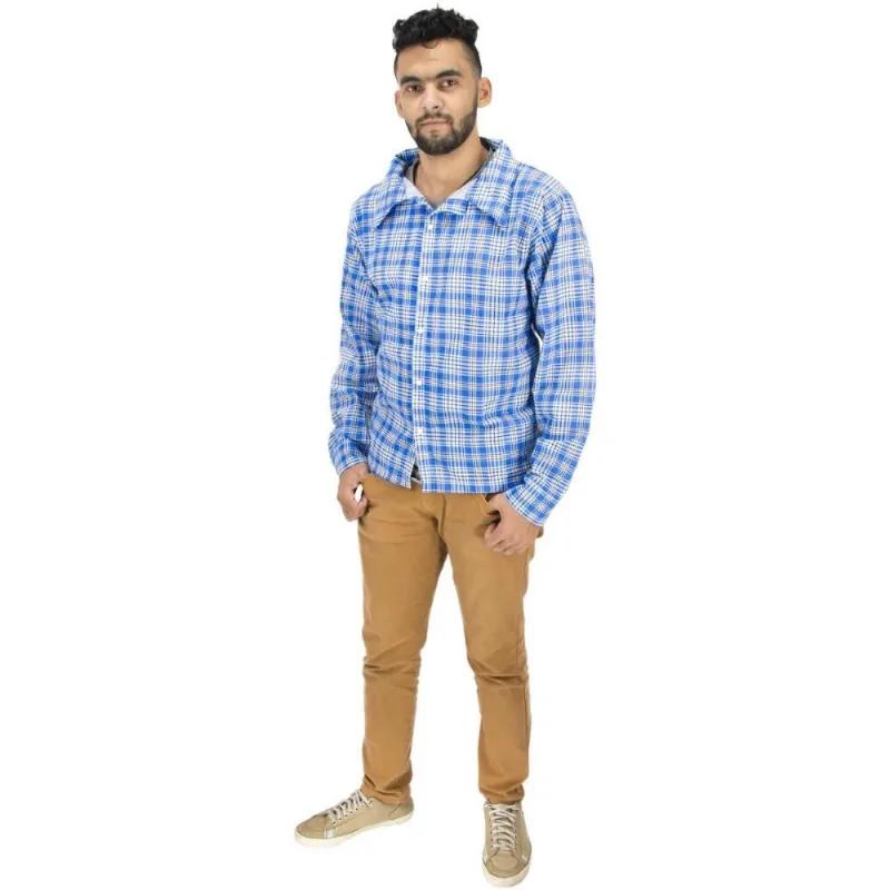 Camisa Xadrez Masculina Azul de Festa Junina