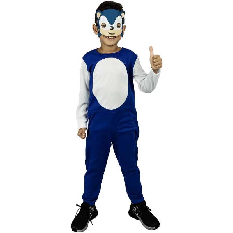 Fantasia Sonic Infantil Com Mascara P 4 - 6