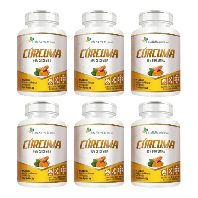 Curcuma 95% Curcumina 130mg 60 Caps - Kit 6un - Não Informado - Mercearia