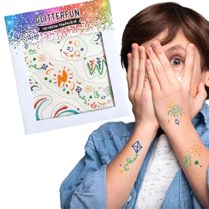 Tatufan Tatuagem Temporária Infantil Divertida Glitterfun