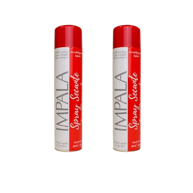 2 Spray Impala Secante De Esmalte p/ Unhas-400 Ml Seca 1 Min