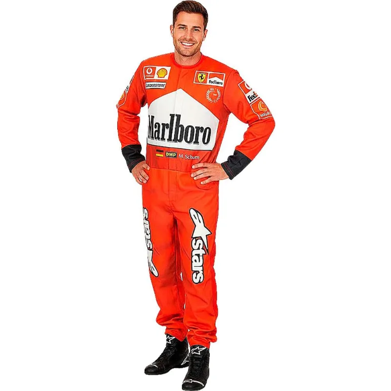 Fantasia Piloto Formula 1 Adulto Masculina Longo Ferrari G / Vermelho