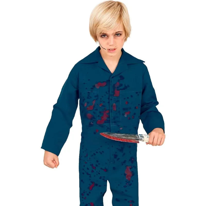 Fantasia Michael Myers Infantil de Halloween pra Meninos G / Azul Escuro