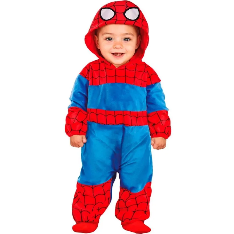Fantasia Carnaval Bebe Menino Herói Homem Aranha 1 a 3 anos GG / Azul