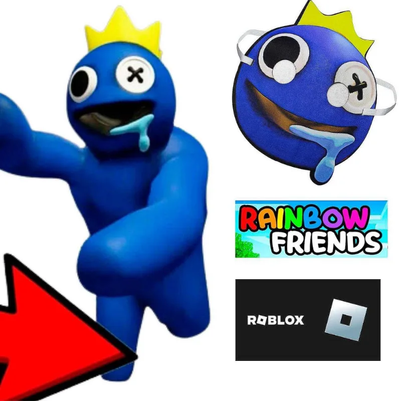 Máscara Azul Babão Infantil Rainbow Friends Roblox