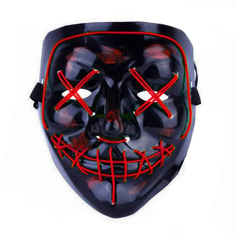 Acessório Máscara Noite de Crime de Halloween Com Led