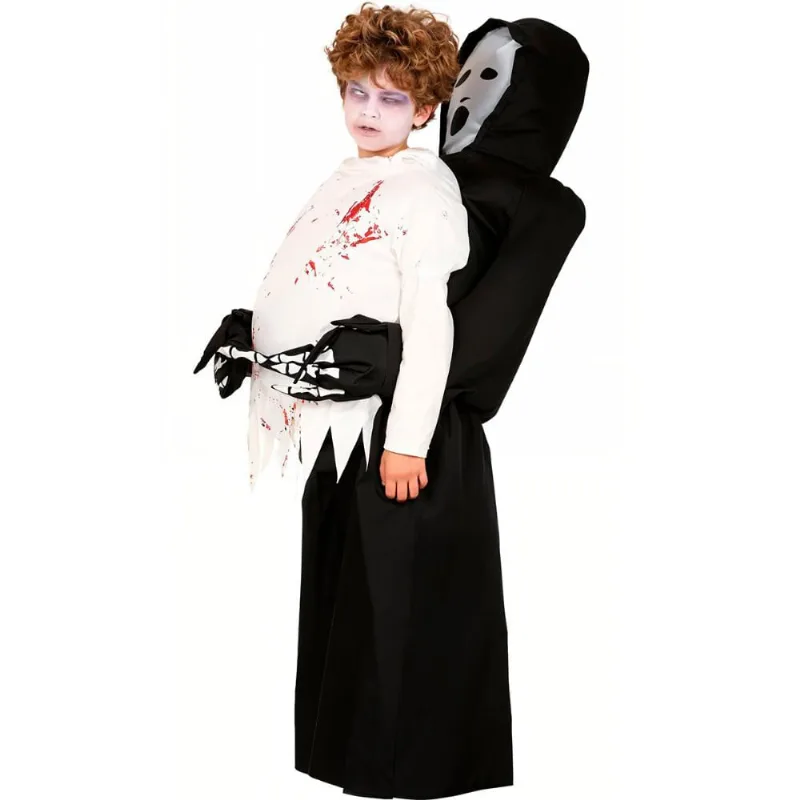 Fantasia Halloween Inflável Infantil Divertida Pânico G / Preto