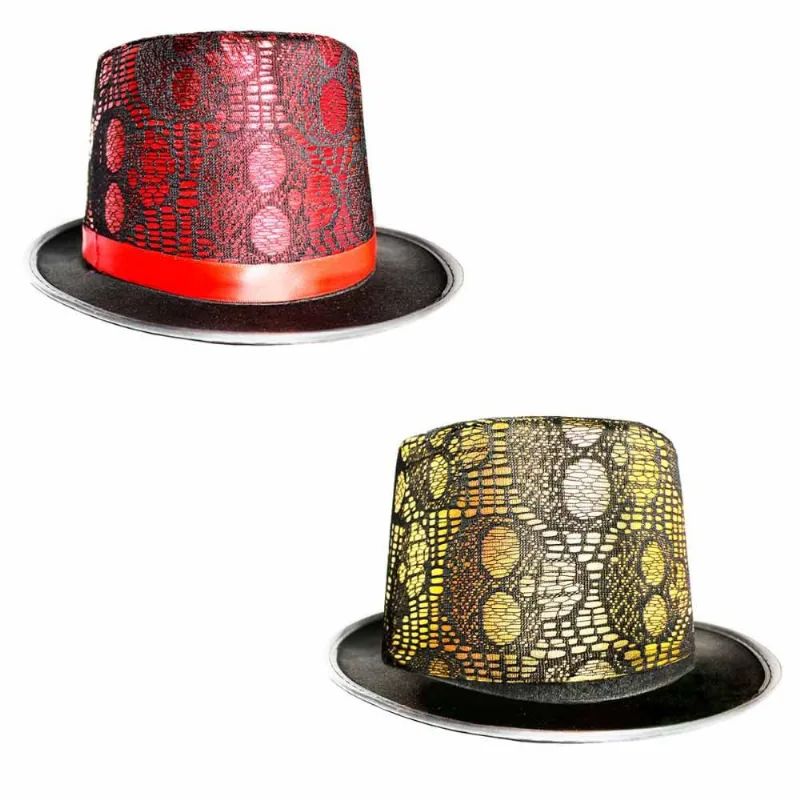 Chapeu Halloween Caveira Mexicana Cartola Bordada