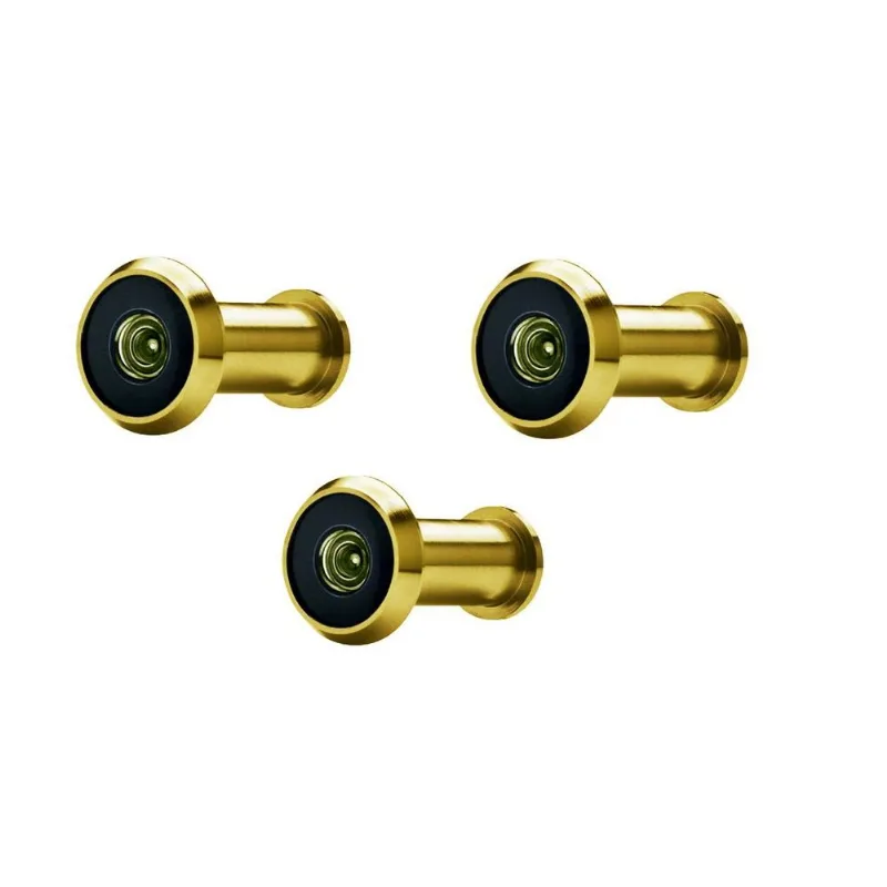 Olho Mágico Visor Porta Latonado 32 A 52mm Apartamento 3 Pçs