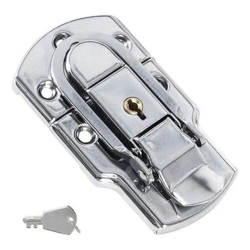 Kit 4 Fecho Engate Rapido Aço Tamanho Grande Chave Lu-f51