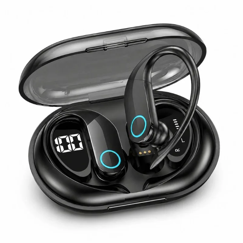 Fone Bluetooth Auricular Com Gancho Mdm Arc Esportivo 4h Resistente À Água E Suor Preto