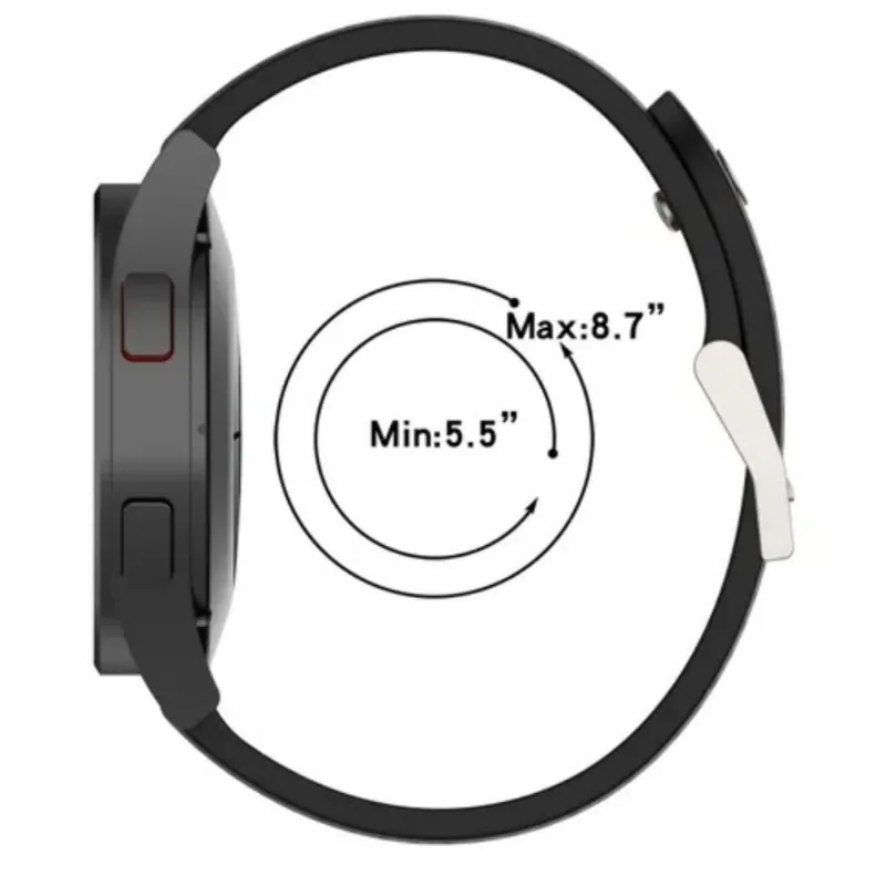 Pulseira Silicone Preta Slim Versão SAM Watch 4 Sport