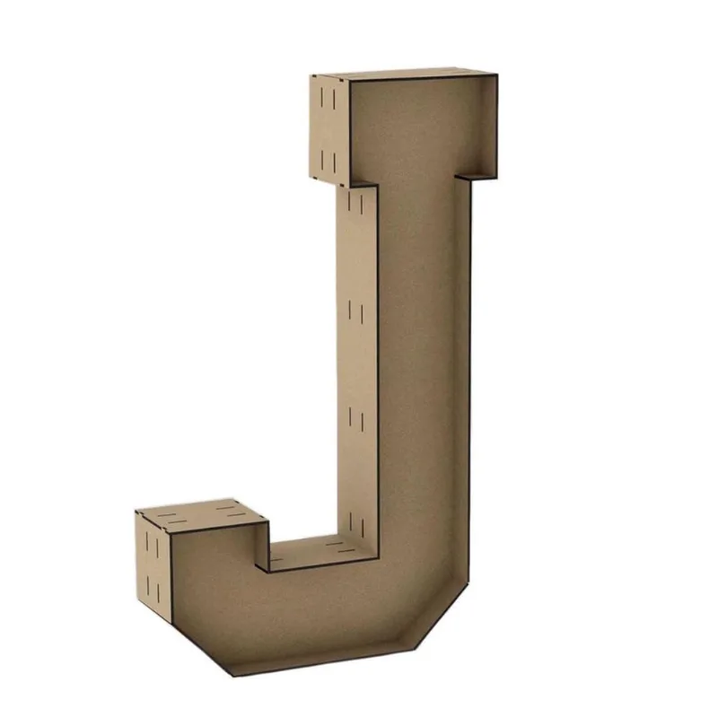 Letra Caixa Grande J Mdf 90Cm De Altura Decoração Festa